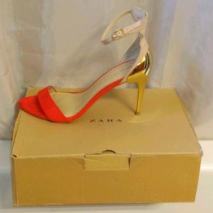 Sexy Orange & Gold heel sandal